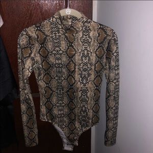 Turtleneck Snakeskin Bodysuit